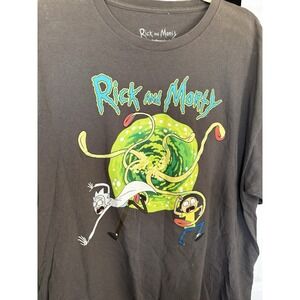 Rick and Morty Graphic T-Shirt Gray Adult Swim Cartoon Network Size 2X